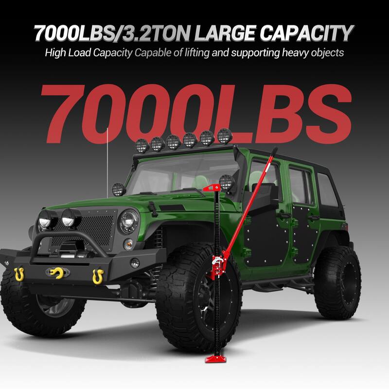 Farm Jack with Base & Hook, 7000 lbs Capacity, Heavy-Duty High Lift Jack for Off-Road, Tractor, Truck, and SUV Lifting