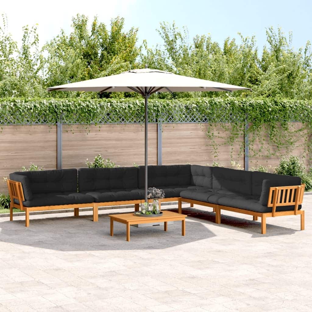 vidaXL Patio Pallet Sofa Set Outdoor Garden Furniture 6 Piece Solid Wood Acacia - 39.4 x 23.6 x 11.8