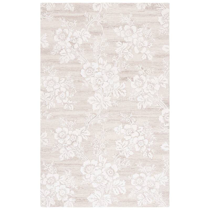 SAFAVIEH Handmade Glamour Riga Modern & Contemporary Viscose Rug - 4' x 6' - Beige/Ivory