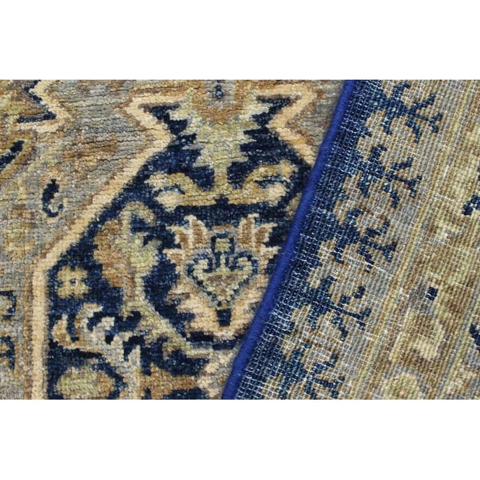 Classic Ziegler Sharyn Blue Beige Hand-knotted Wool Rug - 3'0" x 5'10"