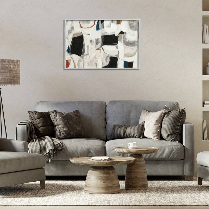 Stupell Dynamic Earthy Shapes Framed Giclee Art Design By Kippi Leonard