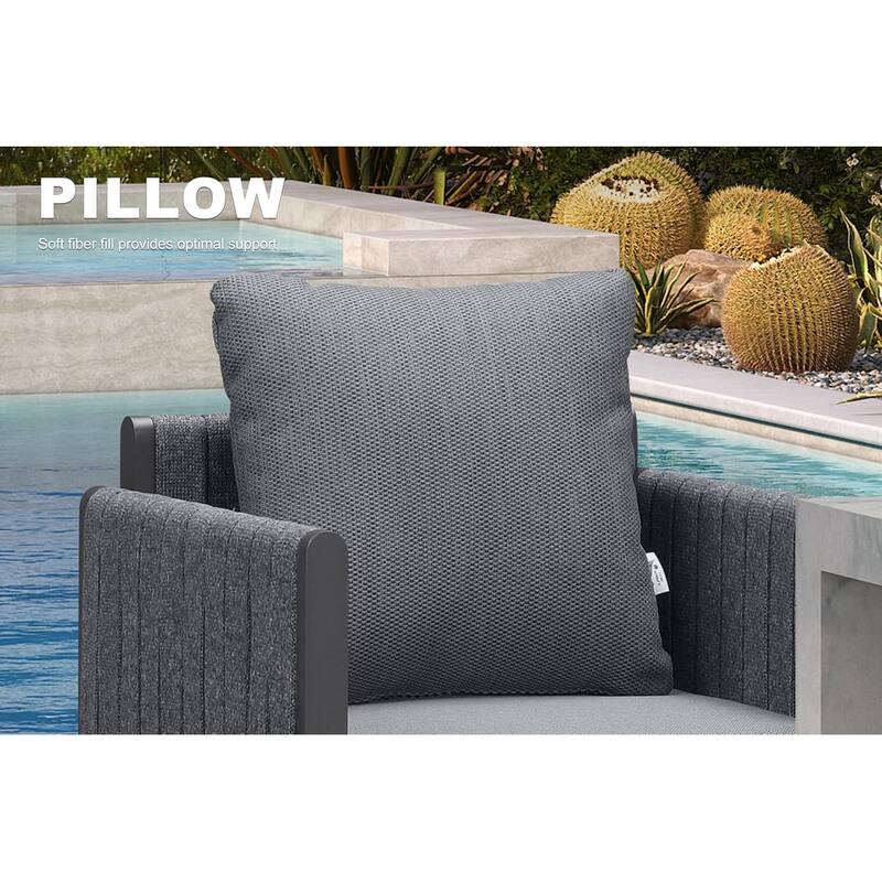 PURPLE LEAF Bar Stool Set of 2 Outdoor Rattan Bar Chair with Back Metal Bar Height Stool Wicker Barstool Dark Grey