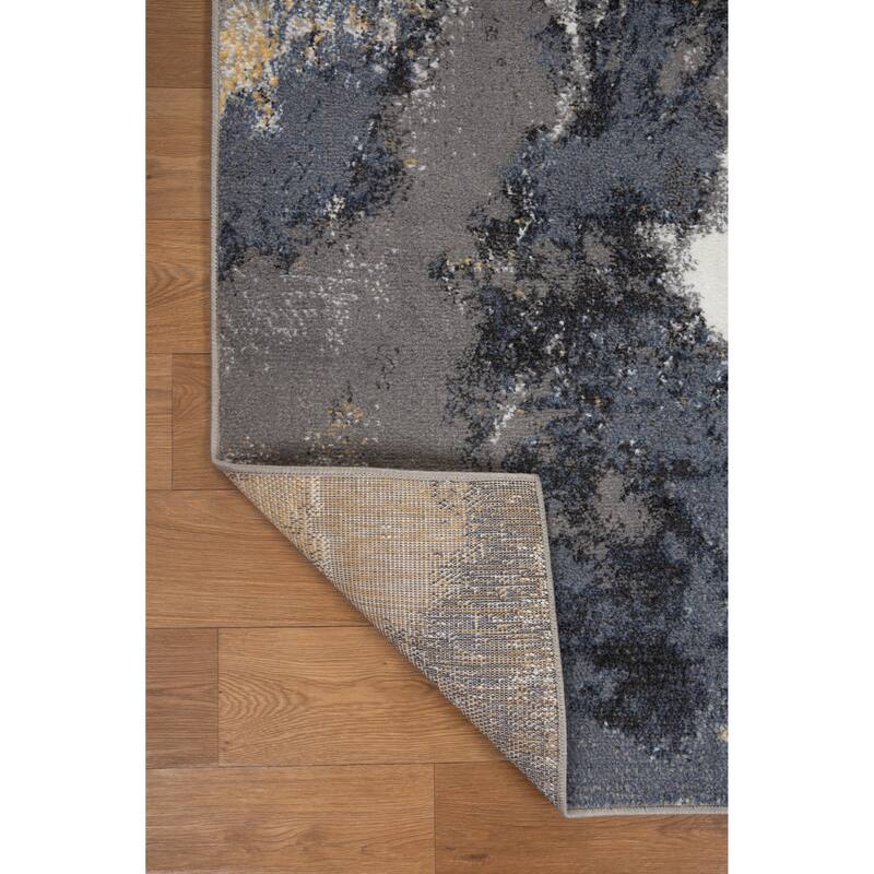 Kriselia Collection Blue/Gray Abstract Area Rug