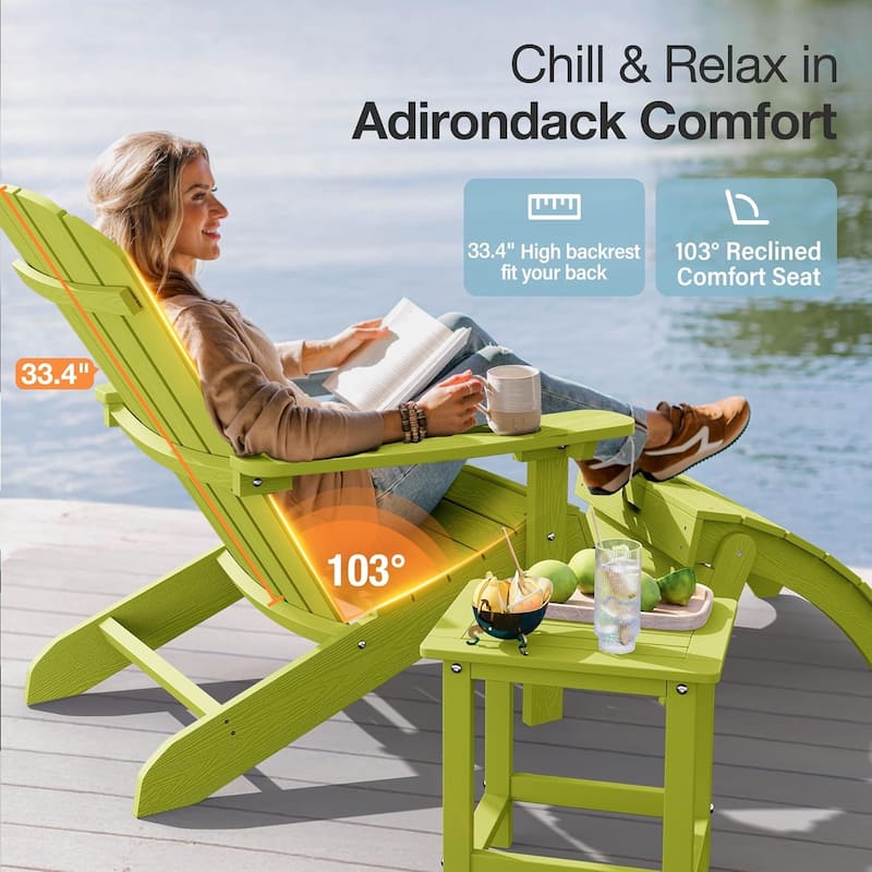 WINSOON All Weather HIPS Outdoor Plastic Adirondack Chairs