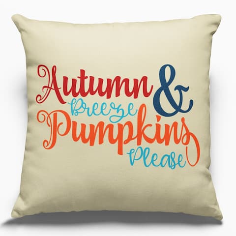 Cotton Canvas Pillow Case Autumn & Breeze Pumpkins 18 x 18