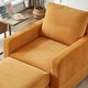 preview thumbnail 25 of 34, Modern Corduroy Chaise Lounge with Ottoman,Accent Chair for Living Room