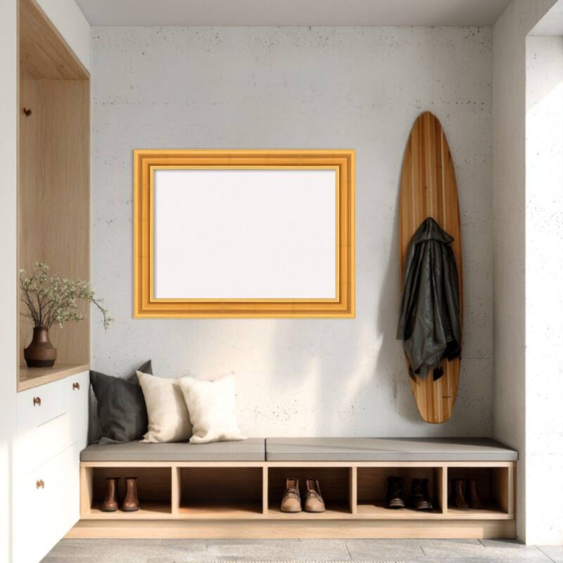 Sierra Gold Wood Framed Cork Board - Bulletin Board, Organization Board, Pin Board