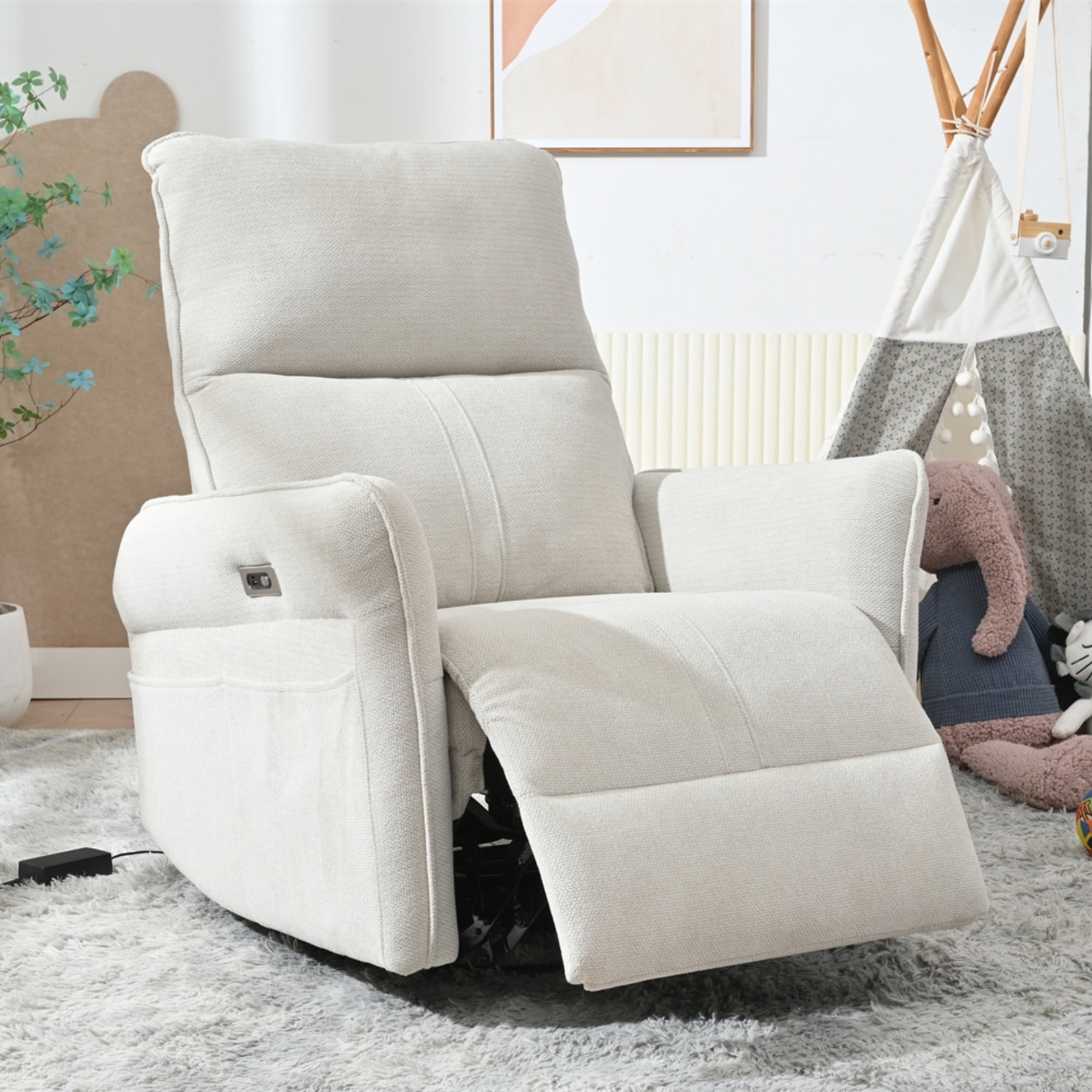 270° Power Swivel Rocker Recliner Chair for Adults, Swivel Rocking Recliner Chair,Electric Small Recliners for Small Spaces