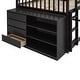 preview thumbnail 16 of 15, Full Over Full Wood Floor Bunk Bed with 4 Drawers & 3 Shelves,Espresso