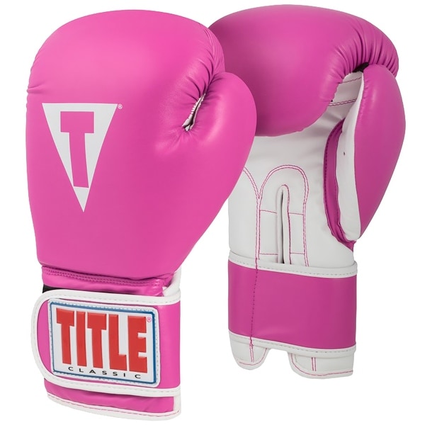 Shop Title Boxing Classic Pro Style 3.0 Hook and Loop Training Gloves -Hot Pink/White - 12 oz ...