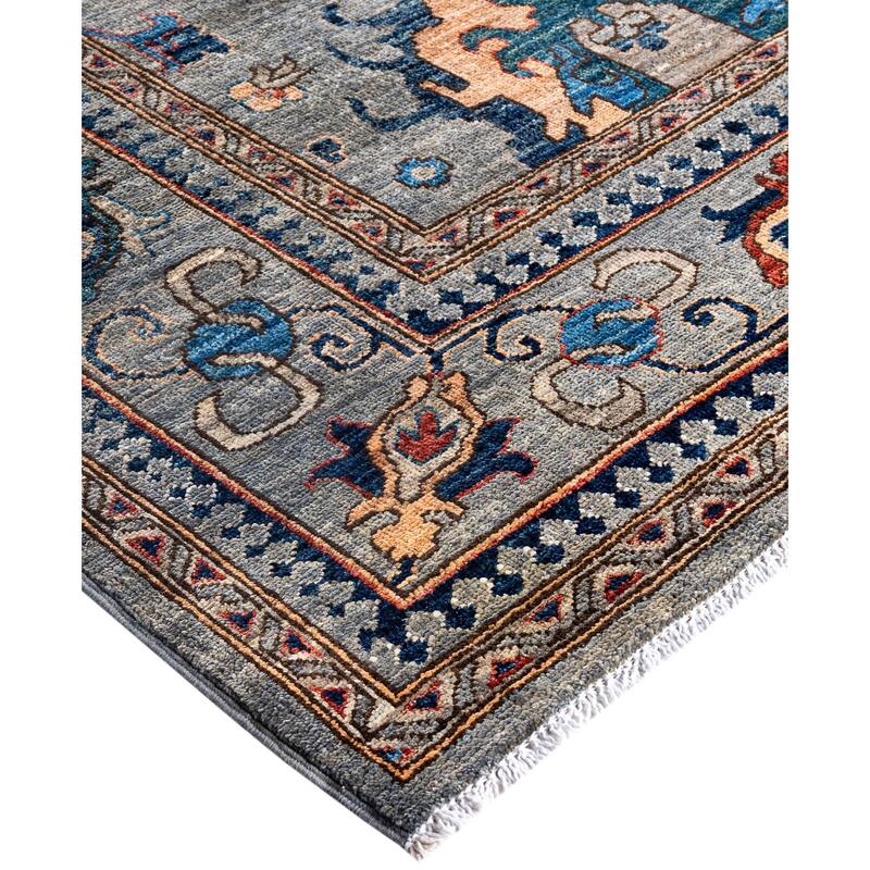 Serapi One-of-a-Kind Hand-Knotted Area Rug - Gray - 9' 0" x 11' 7"