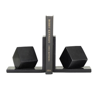 White, black or Green CosmoLiving by Cosmopolitan Black Marble Orb Bookends (Set of 2)