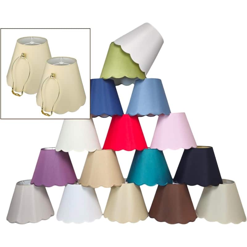 Royal Designs Scallop Empire Lamp Shade Set of 2 - 7 x 13 x 10