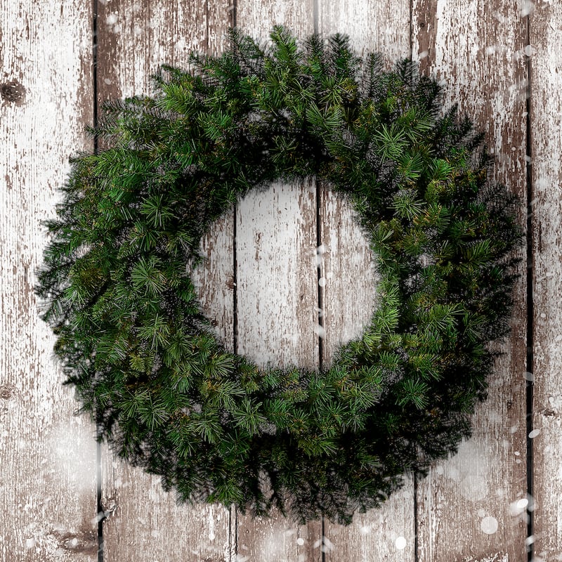 New Zealand Pine Wreath 36" 330 Branch Tips - Natural Green