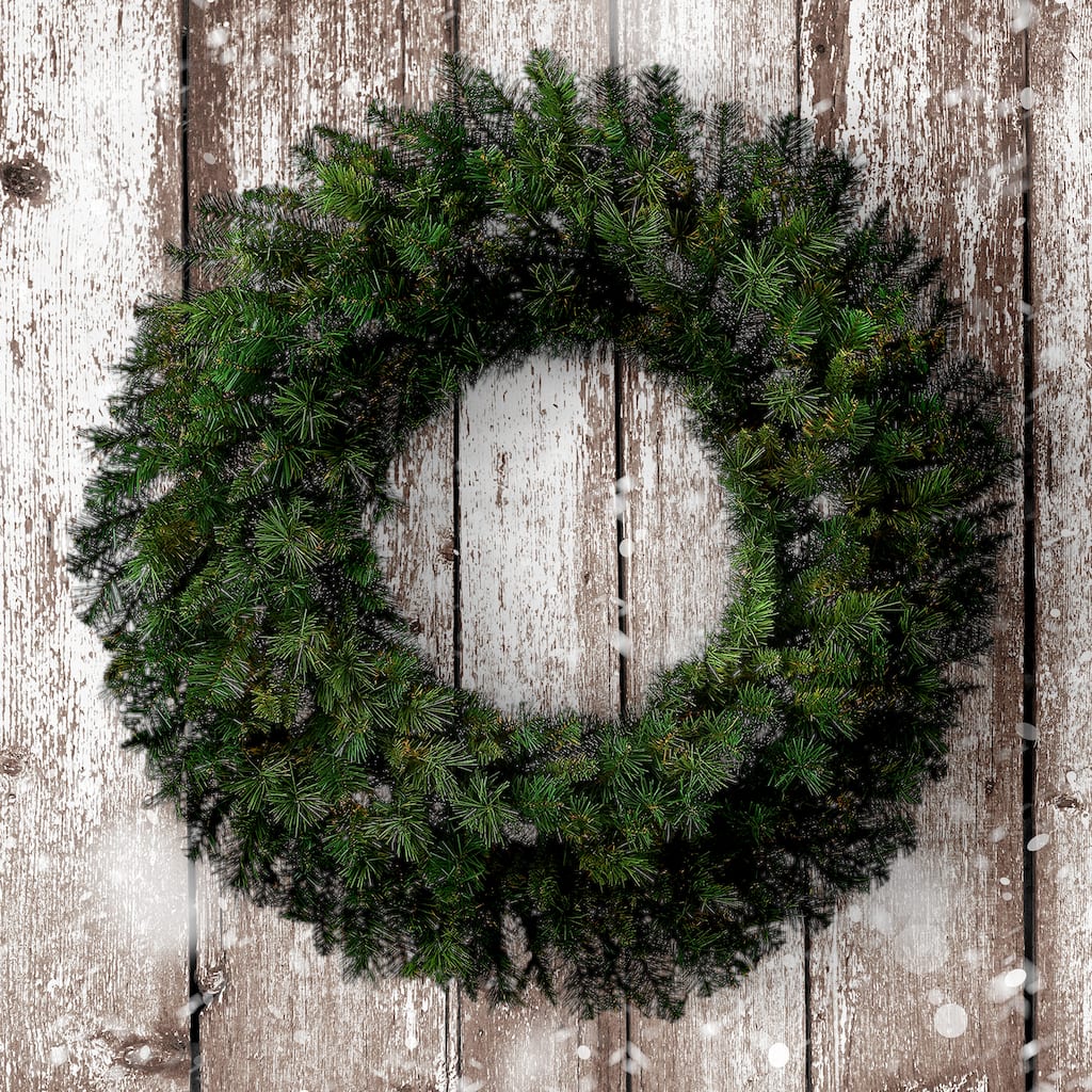 New Zealand Pine Wreath 36" 330 Branch Tips - Natural Green