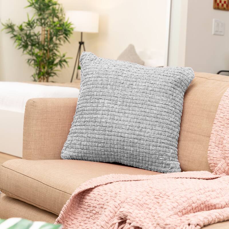 Fabstyles Chenille Basketweave Polyfill Cushion