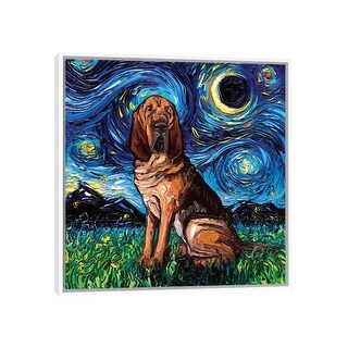 iCanvas "Bloodhound Night" by Aja Trier Framed Canvas Print