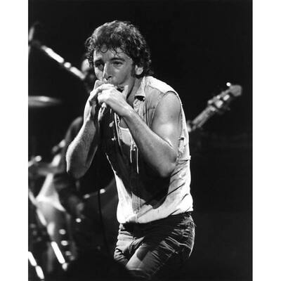 Bruce Springsteen Live on Stage Black and White Art Poster - 24 x 36 Inch