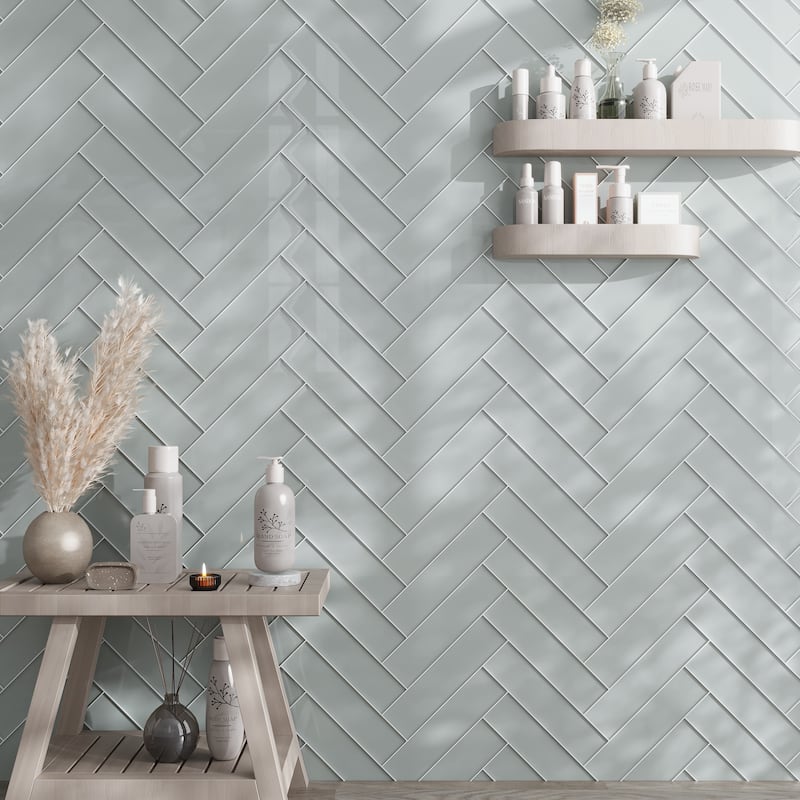 Apollo tile 3" x 12" Colorway Glossy Gray Glass Tile (5 sq ft/case) - 20 Pack
