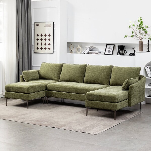 _ Rumy   EROMMY U-Shaped 6-Piece Modular Sleeper Sofa with Chaise & Ottoman