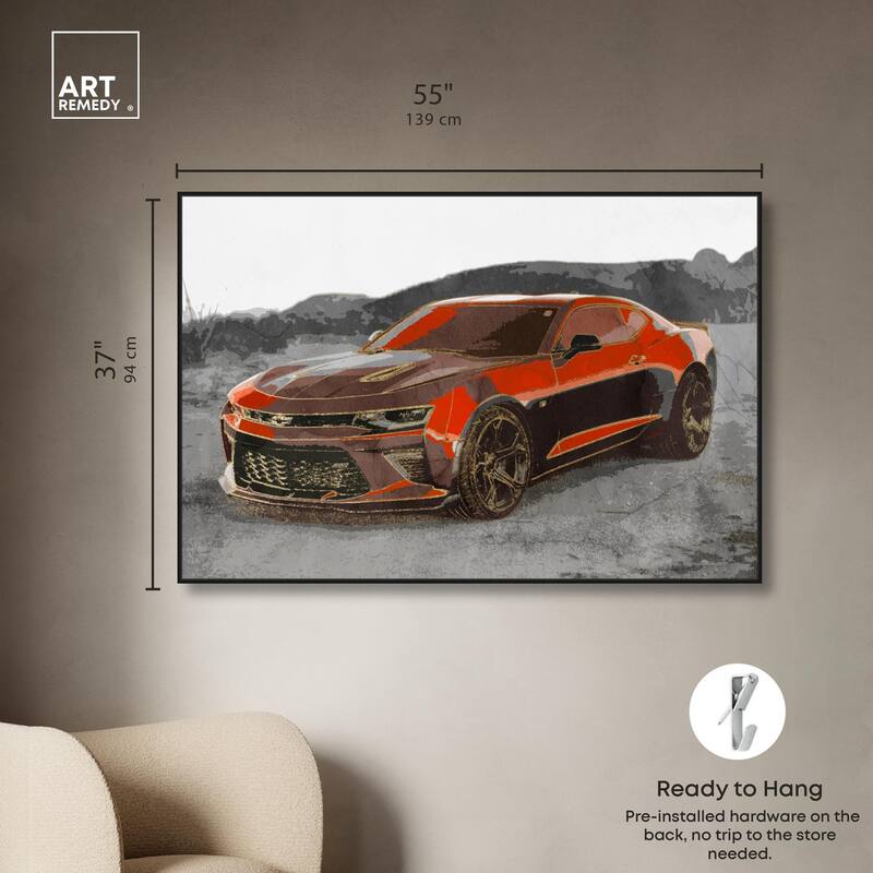 Red Sports Car Canvas by Art Remedy