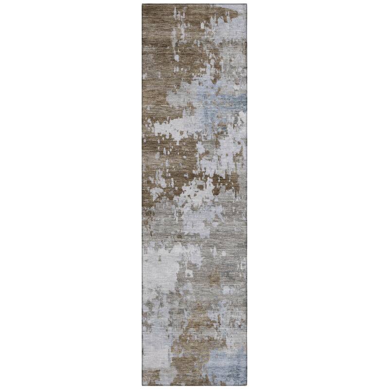 Machine Washable Indoor/Outdoor Contemporary Blend Chantille Rug