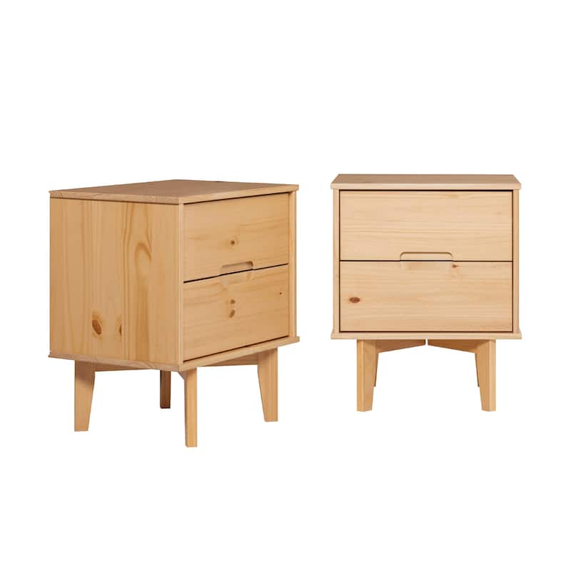 Middlebrook Mid-Century Solid Wood 2-Drawer Nightstand, Set of 2