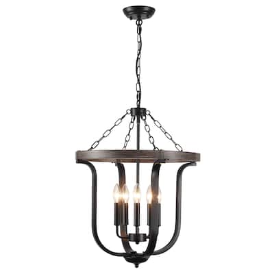18.89-inch Elegant Farmhouse 5-Light Metal Pendant Light with Adjustable Height