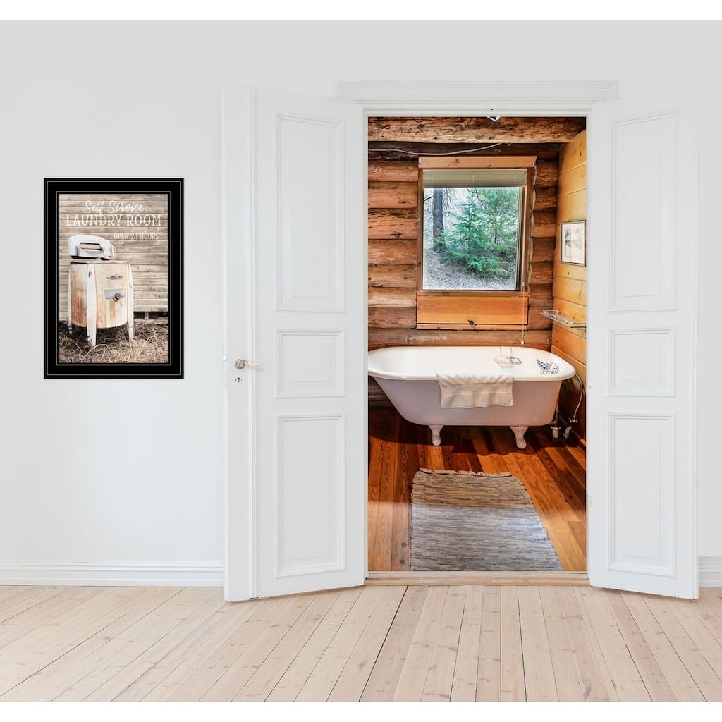 TrendyDecor4U Contemporary "Laundry Room" Framed Print Wall Art by Lori Deiter