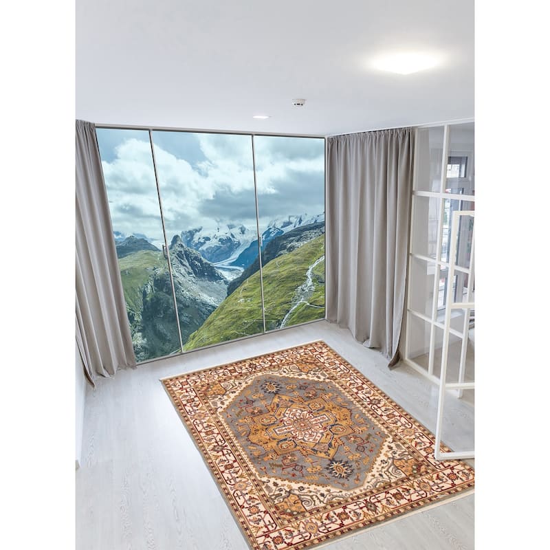 ECARPETGALLERY Hand-knotted Serapi Heritage Grey Wool Rug - 8'0 x 10'3