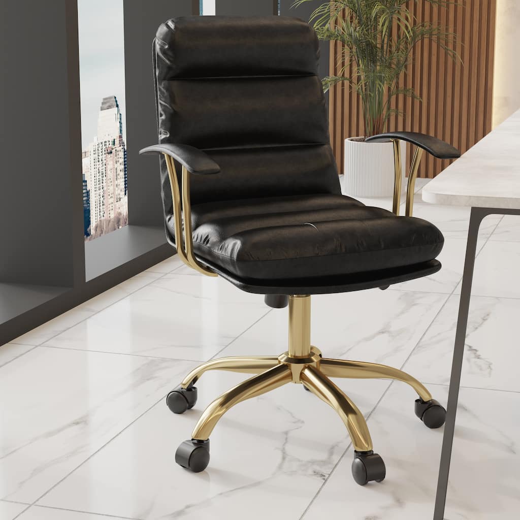 Regina Modern Executive Adjustable Office Chair Padded Leather with Tilt & 360° Swivel for Home Office Conference Work