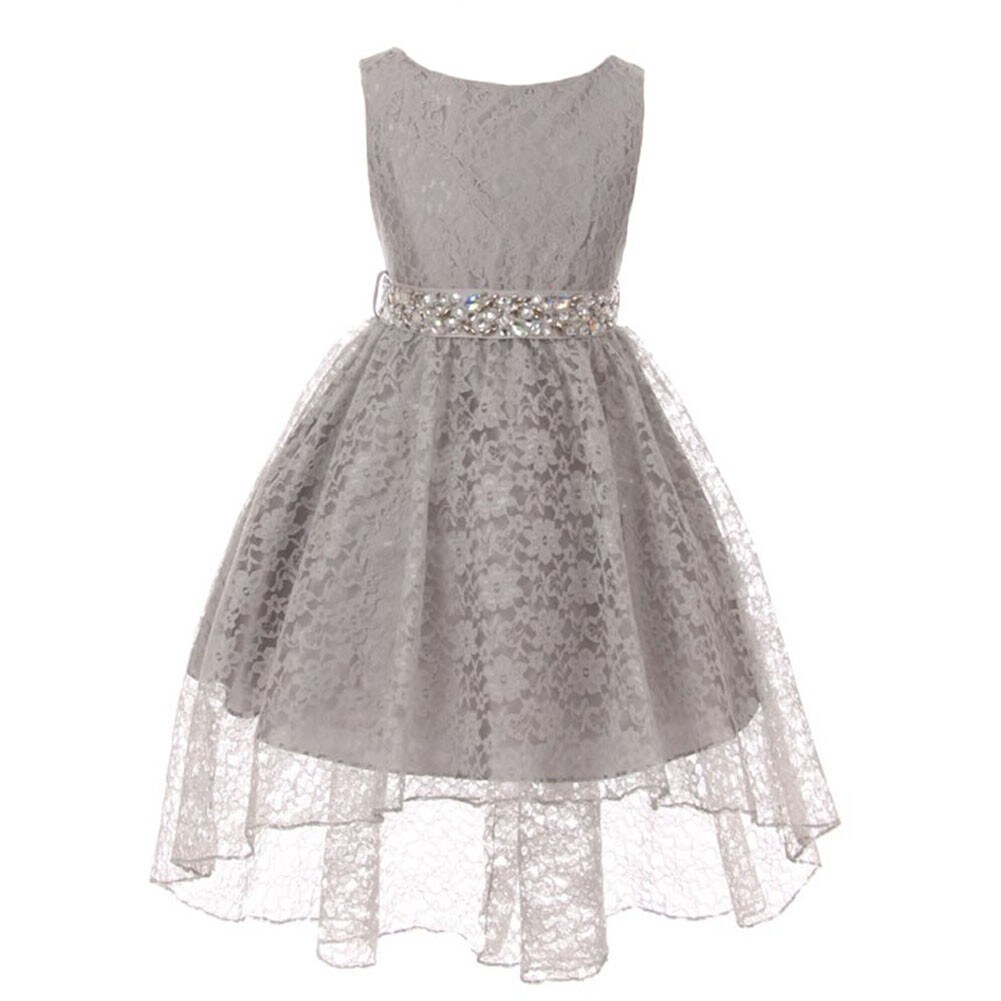 girls black high low dress