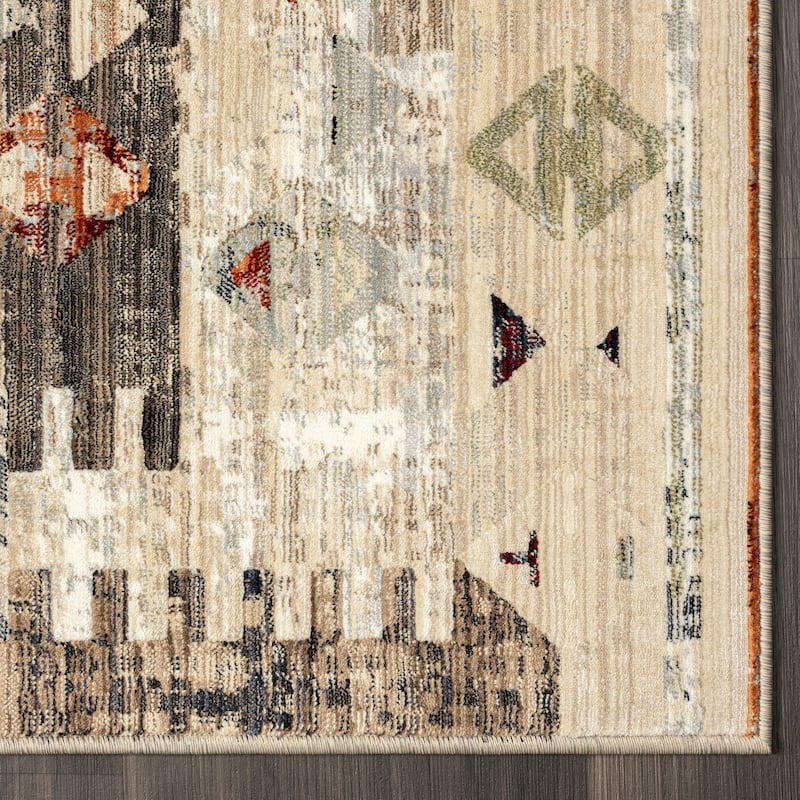 Petra Rustic Earth Tones Area Rug