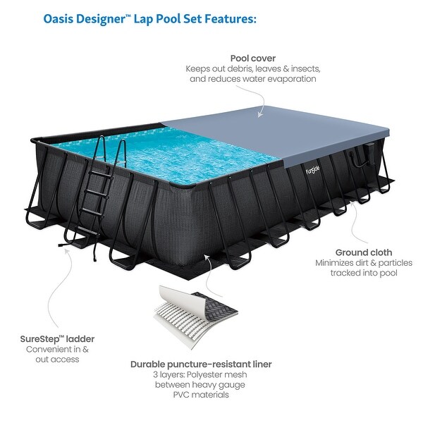 Funsicle: Oasis Designer 24ft Above Ground Lap Pool - Bed