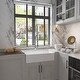 preview thumbnail 2 of 11, Fireclay Single Bowl Farmhouse Apron Kitchen Sink with Sink Grid and Drain
