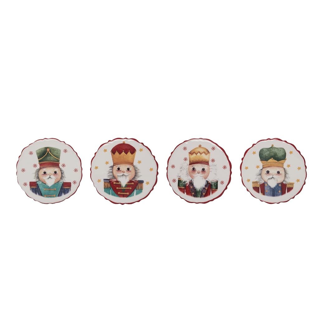 Transpac Dolomite 3.5 in. Multicolor Christmas Nutcracker Portrait Coasters Set of 4