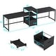 preview thumbnail 24 of 50, Two Person Double Computer Desk LED Gaming Desk 2 Storage Shelves