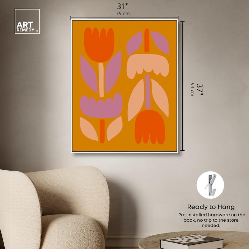 Tulips in Ochre Land Canvas by Art Remedy