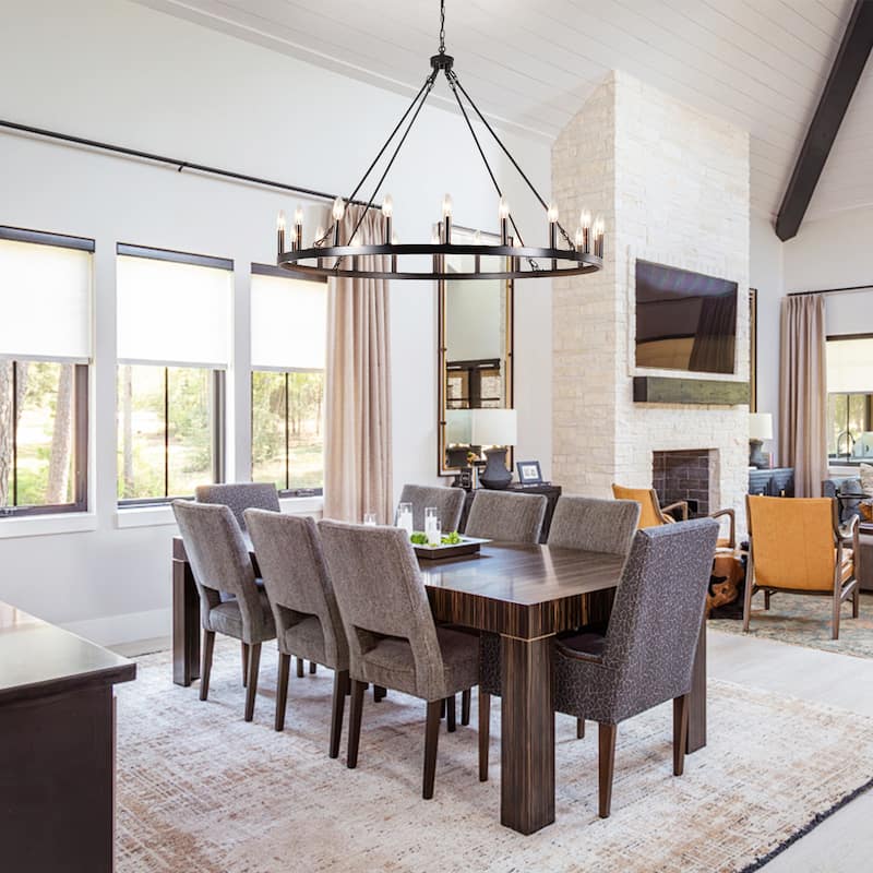 20-Light Foyer Farmhouse Wagon Wheel Chandelier for Dining Room Entryway Kitchen Island