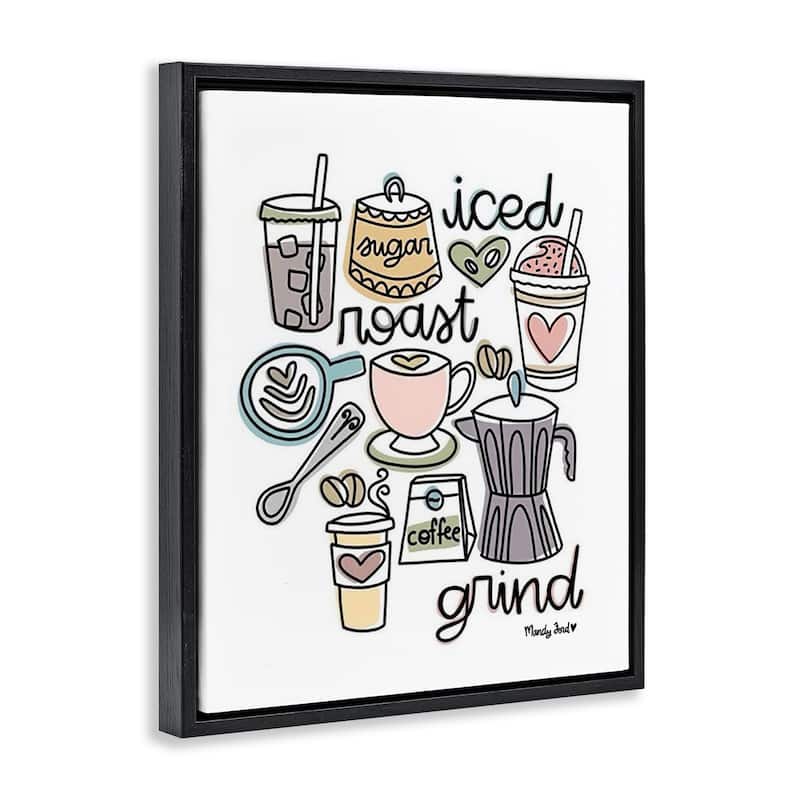 Stupell Various Coffee Types Trend Framed Floater Canvas Wall Art Design By Mandy Ford Art + Illustration