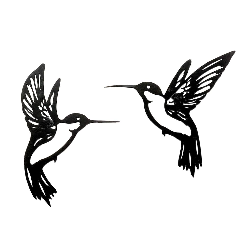 Hummingbird Wall Decorations - 6.25" - Black - Set of 6