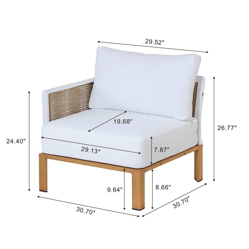 Manhattan Comfort Vine Modern 4-Piece Patio Conversation Set