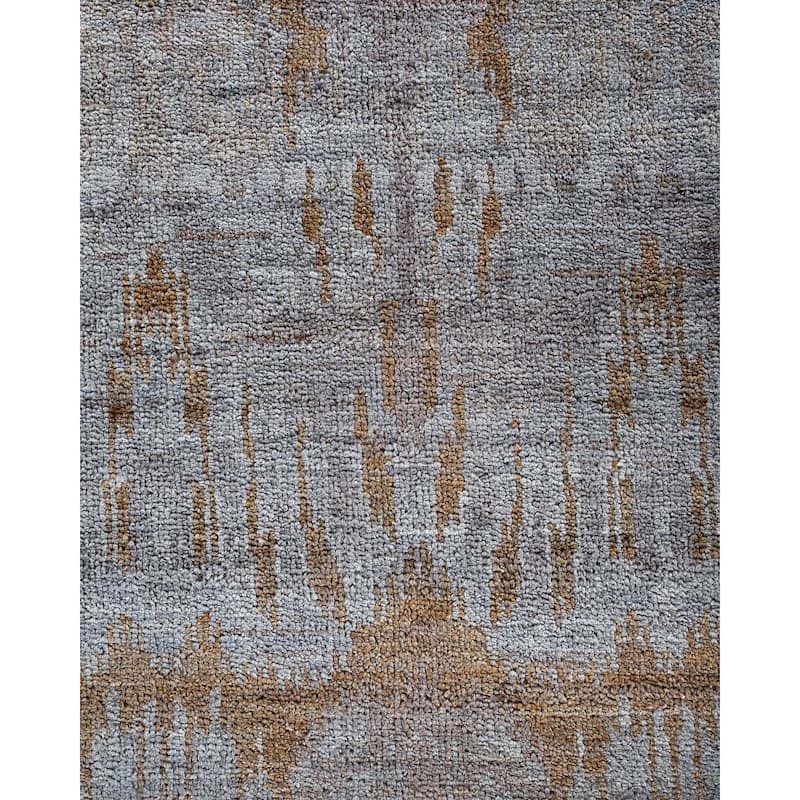 Overton Hand Knotted Wool Vintage Inspired Modern Contemporary Overdyed Gray Area Rug - 6' 2" x 8' 10"