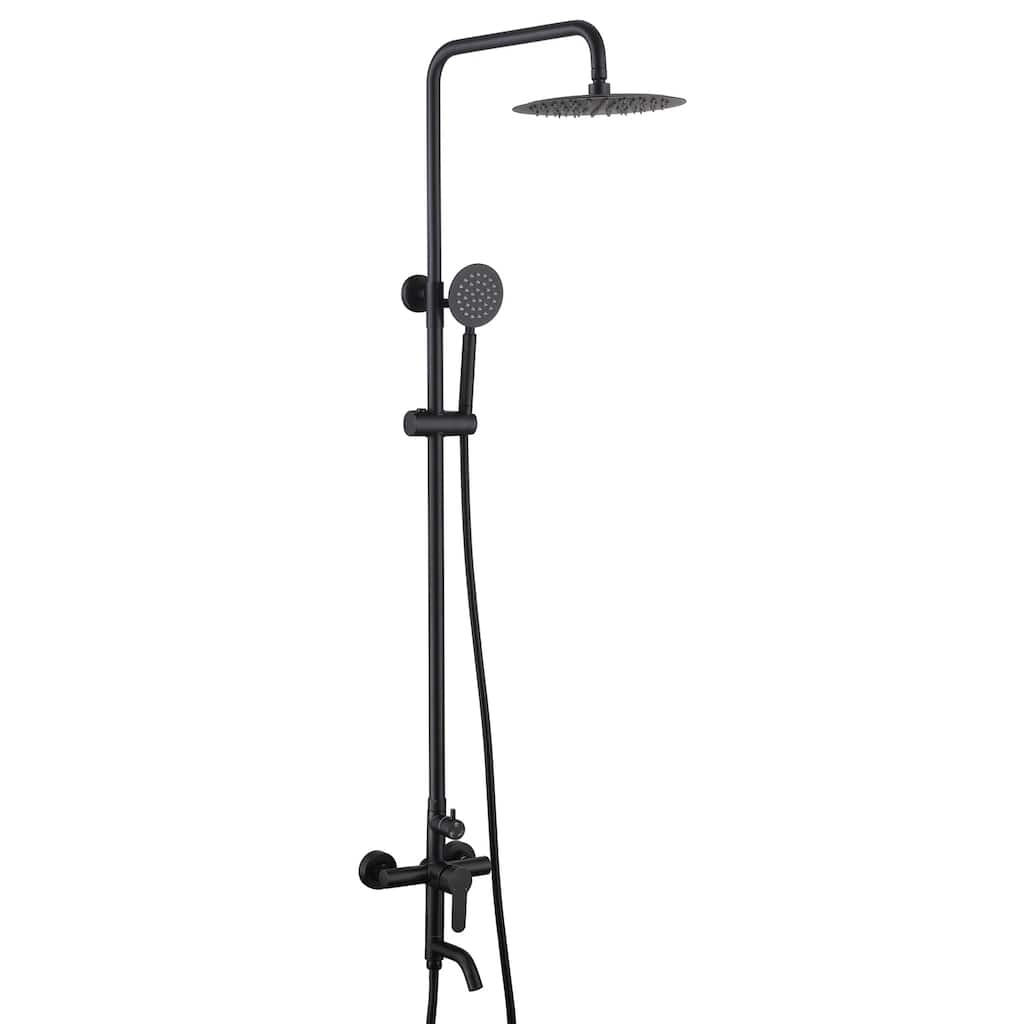 51"H 3-Function 304 Stainless Steel Wall-Mounted Outdoor Shower System