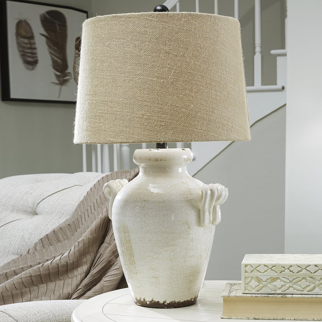 Emelda Cream 27 Inch Table Lamp - 16" W x 16" D x 27.5" H