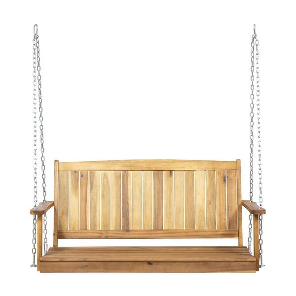 Shop Tambora Outdoor Aacia Wood Porch Swing By Christopher Knight Home Overstock 28183823