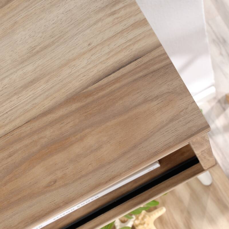 Wood Hutch with Hidden Storage, Brown - 64.17" W x 14.49" D x 36.34" H