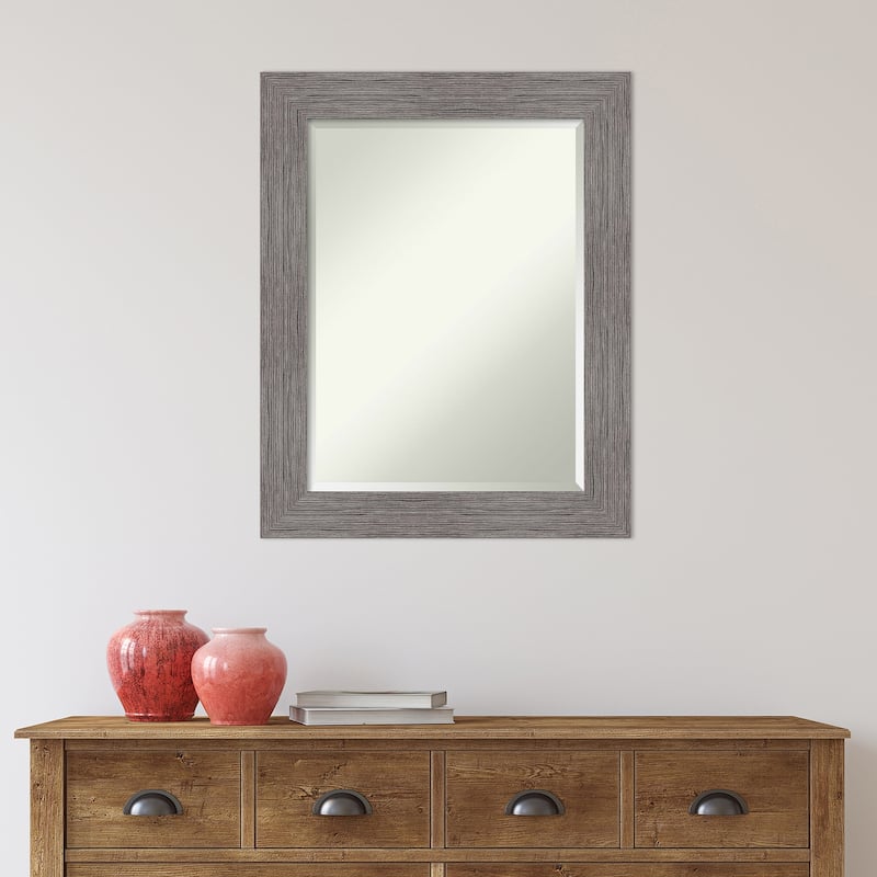 Beveled Bathroom Wall Mirror - Pinstripe Frame