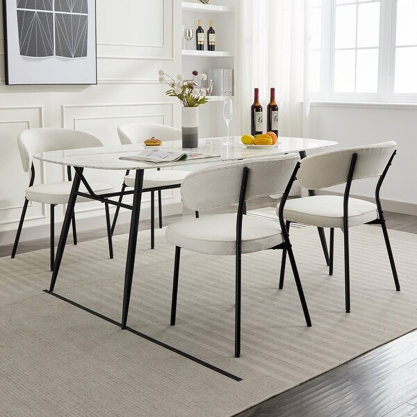 m*h様 SISANDI MIES CLASSIC midnight black XINMICS Dining Chairs with Curved Backrest, Modern Fabric