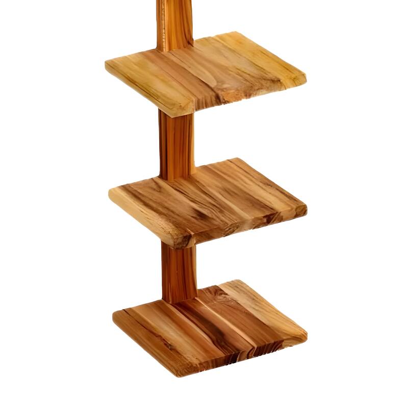texxture 4 Shelf Floating Wall Shelves Column Shelving, Takara Small, Teak Wood - 8